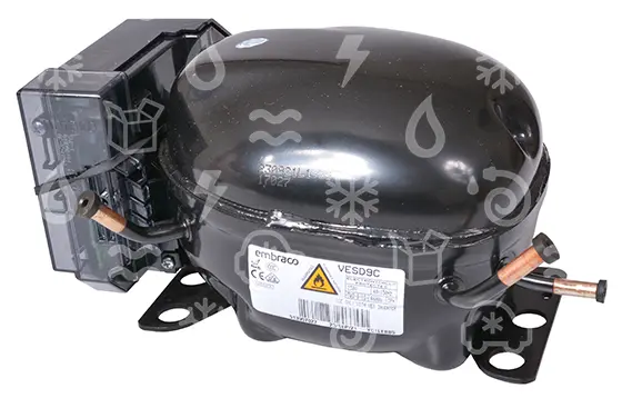 kompresor EMBRACO VESD 9C, 0,08kW, R600a, 230V, 40-150Hz_PFC